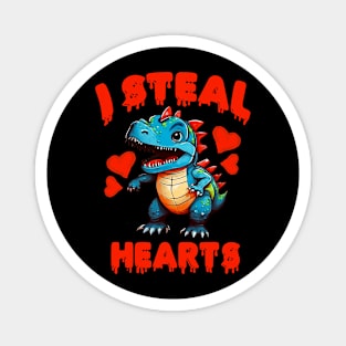 Kids I Steal Hearts Dino Baby Boy Valentines Day Magnet